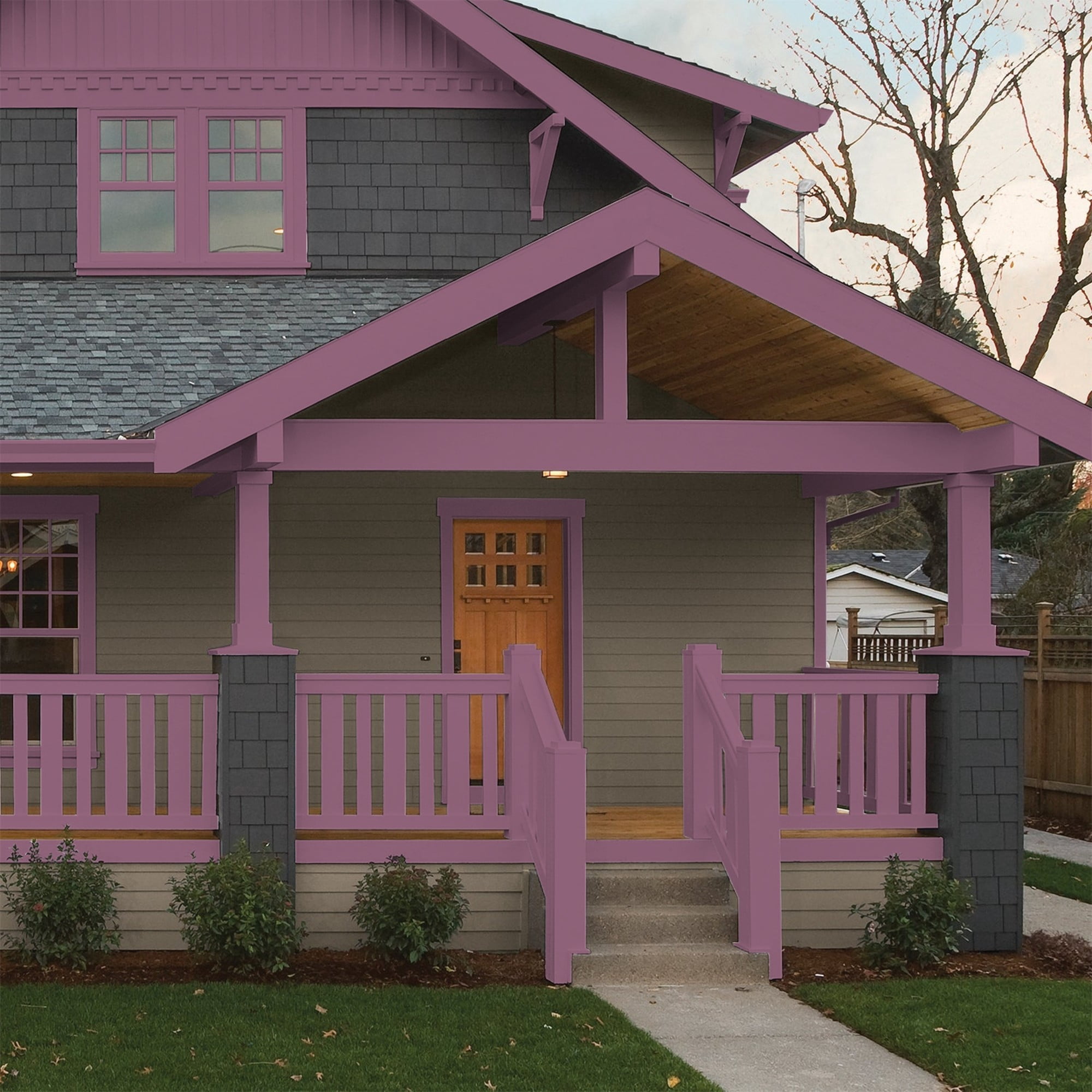 Glidden HEP Victorian Plum / Purple Semi-Gloss Exterior Paint with Primer, 1 Gallon