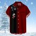 thumbnail image 3 of Mens Christmas Shirts Santa Gift 3D Digital Printing Button Lapel Short Sleeve Mens Button Down Shirt,K,3XL, 3 of 4
