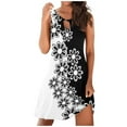 thumbnail image 3 of Robe pour Femmes Femmes Été Décontractée Aguichant Sans Manches à Imprimé Floral Robe d'Été Ample de Plage Mini Robe Robes Polyester Noir G, 3 of 6