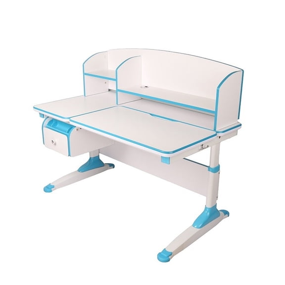 Saim Ergonomic Multi Function Adjustable Kids Study Desk & Hutch Model C Blue Color