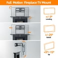 thumbnail image 4 of Fireplace Pull Down TV Mount over Fireplace with Height Adjust for Most 43" - 80" TVs, Max VESA 600x400mm, up to 80lbs, above Fireplaces TV Mount, 4 of 10