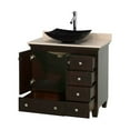 thumbnail image 4 of Acclaim 36 inch Single Bathroom Vanity in Espresso, White Carrera Marble Countertop, Pyra Bone Porcelain Sink, and No Mirror, 4 of 7