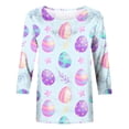 thumbnail image 4 of VALMASS Easter 3/4 Sleeve Round Neck Shirts Women Casual Cute Print Tee Plus Size Pullover Tops (XL, Purple), 4 of 5