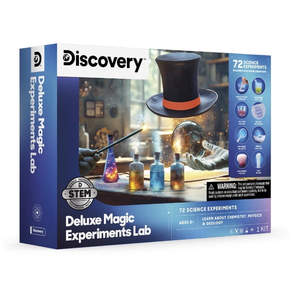 Kit de laboratorio científico Discovery Magic 72 experimentos para niños mayores de 8 años