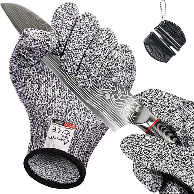Guantes resistentes a los cortes de calidad alimentaria: protección de nivel 5; Ambidextro; Lavable en la lavadora; comodidad y destreza superiores; Guantes protectores ligeros; Libro electrónico