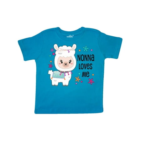 

Inktastic Nonna Loves Me- cute and happy llama Gift Toddler Boy or Toddler Girl T-Shirt