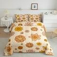 thumbnail image 2 of jejeloiu Cartoon Cute Flower Bedding Comforter Set,Kawaii Floral Twin Comforter Sets,Orange Daisy Blossom Bedding Set For Girls Teens,Ultra Soft Home Decor,2-Piece, 2 of 8