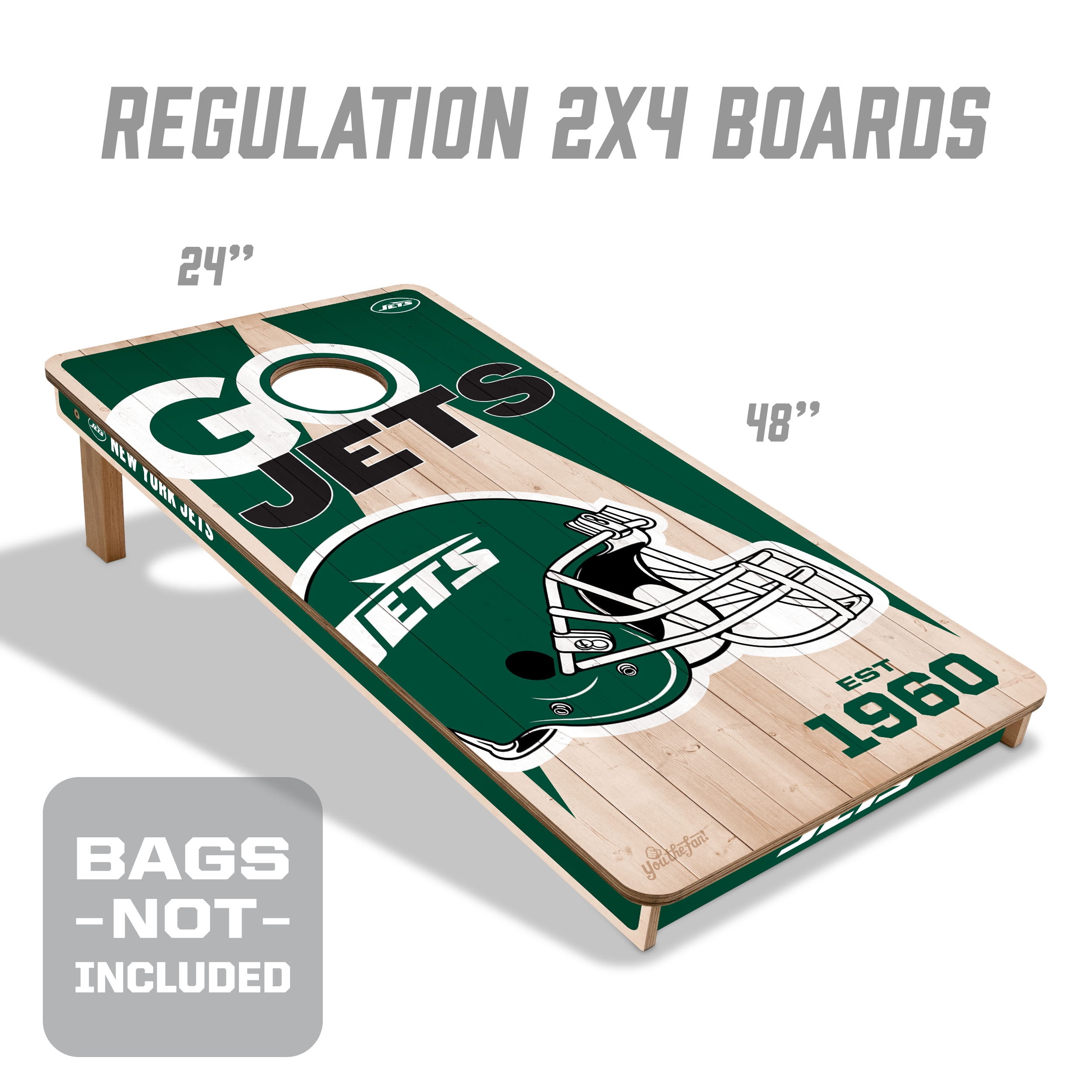 YouTheFan NFL New York Jets 2' x 4' Cornhole Game No Bags