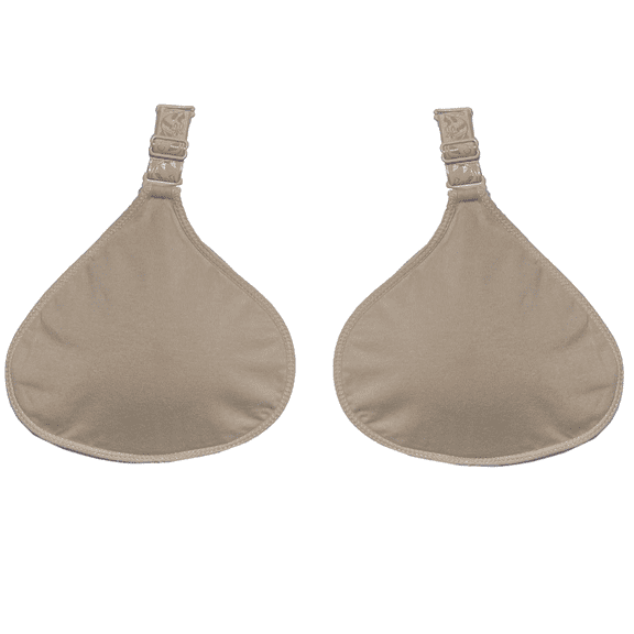 BIMEI 2 Pcs Adjustable Hook Silicone Breast Protective Pockets Sleeves Cotton Protector Bag for Mastectomy Fake Breast,Triangular,Beige,L