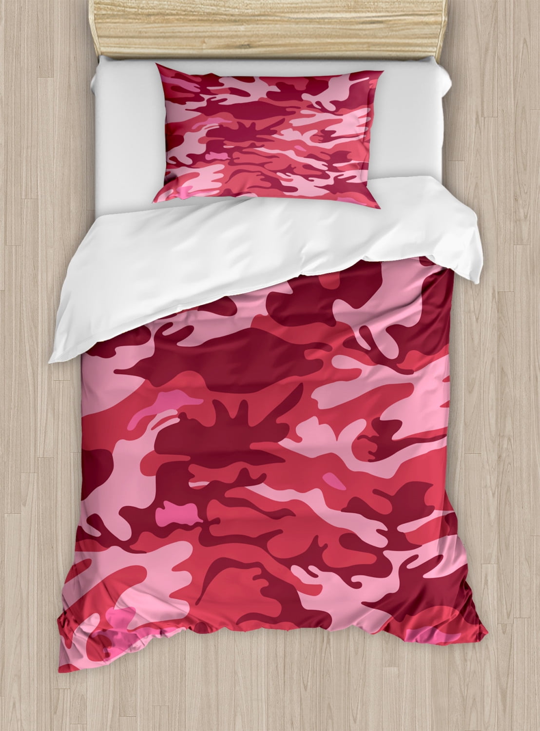 Camo Duvet Cover Set Twin Size, Pink Camo Twin Bed Set