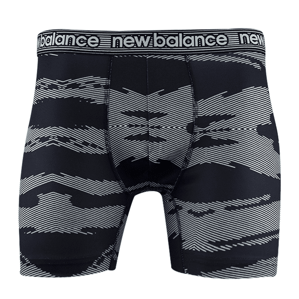 New Balance Men's Black, Neon Green, Striped Pattern 4 Pack Boxer