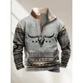 thumbnail image 2 of New Hoodless Half Zip Men's Sweatshirt – Retro Fashion Slim Fit Comfortable Versatile Casual Pullover Top,M,grey1, 2 of 4