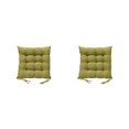 thumbnail image 3 of Cojín de asiento Naiovety de lino cuadrado 2Conjunto color sólido Verde, 3 of 6