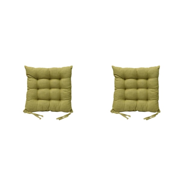 Cojín de asiento Injueey Lino antideslizante Verde 2Conjunto