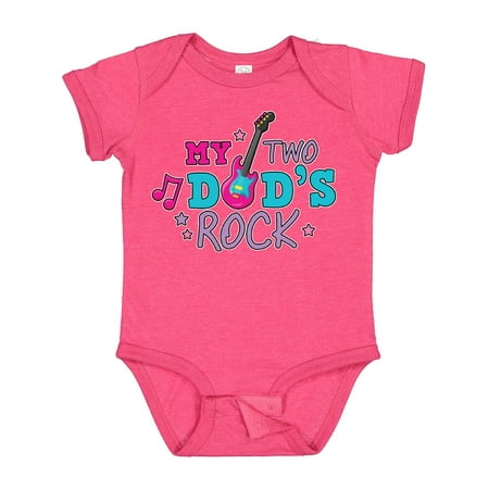 

Inktastic My Two Dads Rock with Guitar Gift Baby Girl Bodysuit