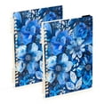 thumbnail image 2 of Blue Floral Flowers Ring Binder Notebook Journey Note Diary College Ruled Spiral Notebook Study Loose Leaf Paper A5 60 Pages, 2 of 8