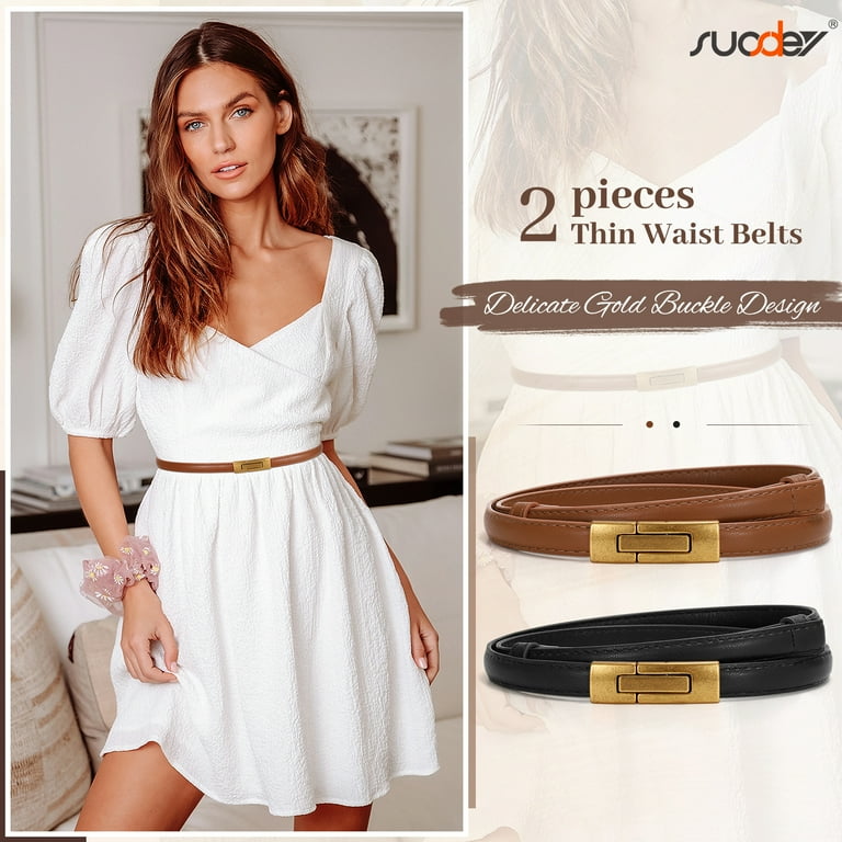 chinese dress ladies rgwtgkyh Womens Leather Belt Gold Bow Skinny Belt for Dresses Dress Jeans Ladies  Thin Waist Belt for Pants at Amazon Women's Clothing store main image 0