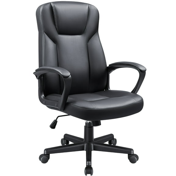 Homall Leather High Back Executive Office Chair, Black (Set of 1)