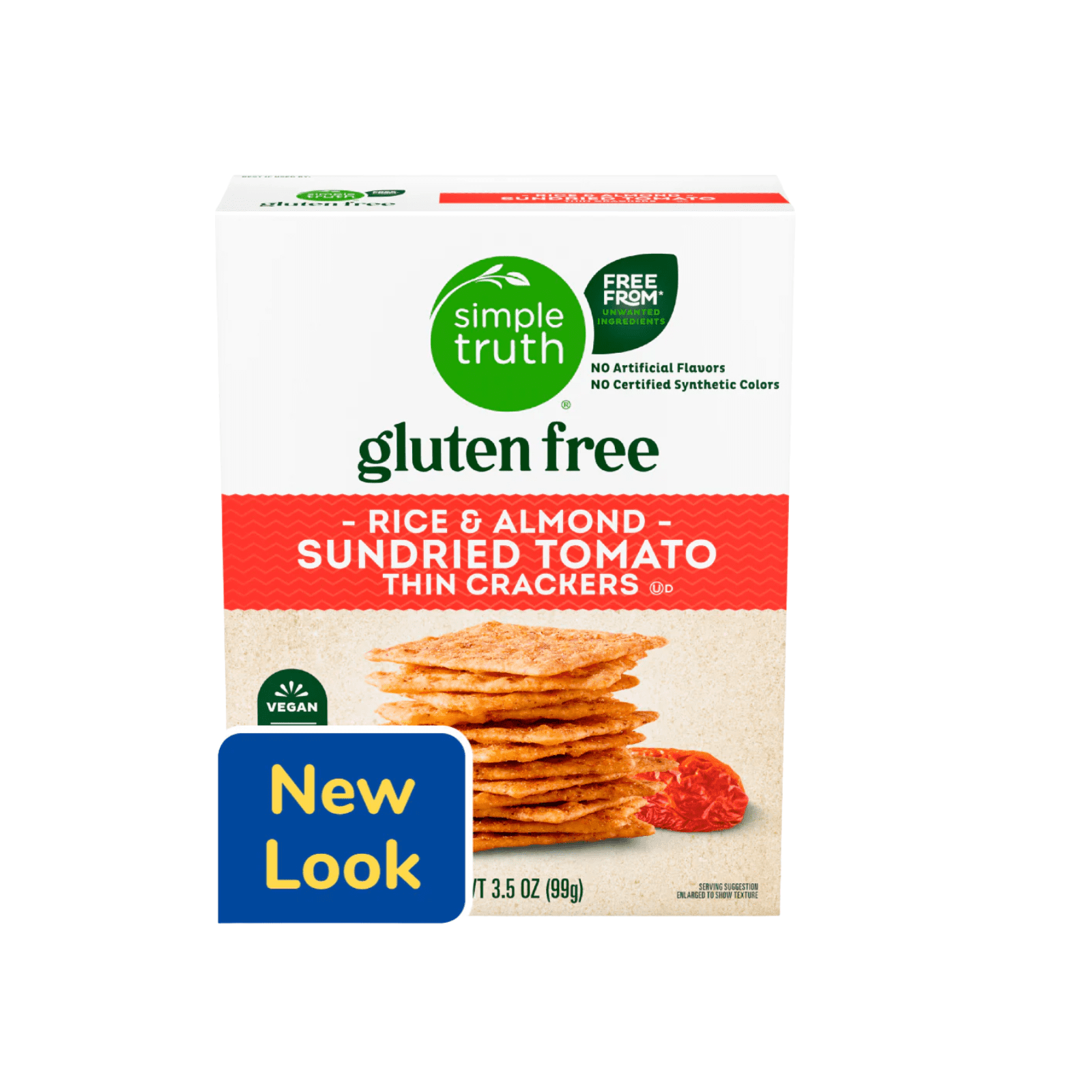 Simple Truth Rice and Almond Sundried Tomato Thin Crackers Gluten Free Vegan 3.5 oz, 2 Pack + Bonus