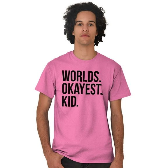 Worlds Okayest Kid Son Daughter Funny Men's Graphic T Shirt Tees Brisco Brands S