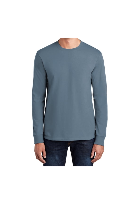 Mens Long Sleeve Essential T-Shirt Stonewashed Blue x-Large