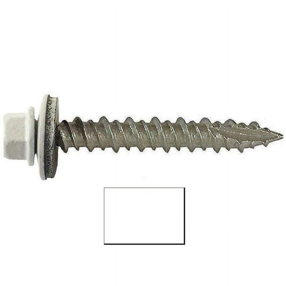 PowerPro 117463 Metal-To-Wood Self-Drilling Roofing Screws, White, 10x1", 250-Pc