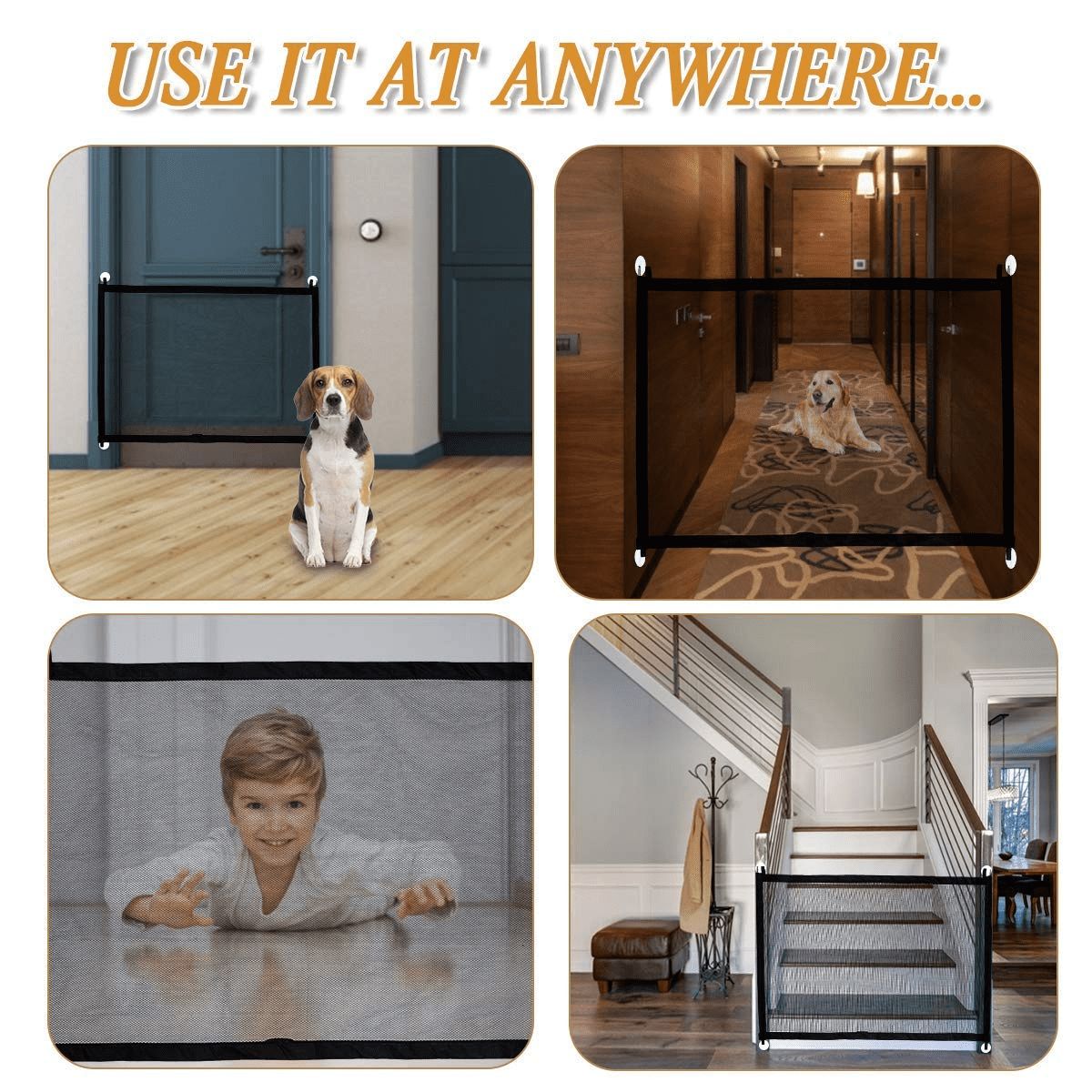 Child Safety Net Pet Safety Enclosure Pet Stair Gate Pet Isolation Net Safety Guard For Pets Dog Cat 
