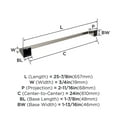 thumbnail image 6 of Amerock Blackrock Brushed Nickel 24 inch (610mm) Towel Bar, 6 of 8