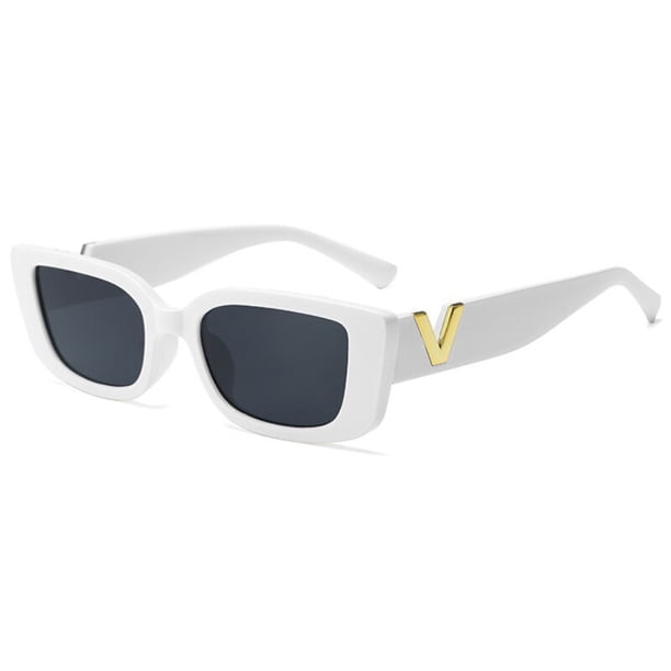 Gafas de sol rectangulares de marca de lujo para mujer, anteojos de sol con montura pequeña Vintage, gafas cuadradas negras clásicas para mujer