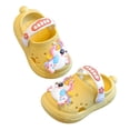 thumbnail image 4 of WUANDIXFA Toddler Little Kids Clogs Slippers Sandals, Non-Slip Girls Boys Clogs Slide Lightweight Garden Shoes Slip-on Beach Pool Shower Slippers (Yellow, 8), 4 of 6