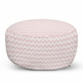 thumbnail image 1 of Chevron Pouf Cover with Zipper, Zigzag Chevron Grunge Pattern in Soft Colors Simplicity Design, Soft Decorative Fabric Unstuffed Case, 30" W X 17.3" L, Rose Pale Pink White, by Ambesonne, 1 of 5