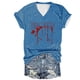 thumbnail image 1 of Tops Cortos para las Mujeres, Halloween Impreso V-Cuello Camiseta de Manga Corta, Tela de Imitación de Moda Casual, 1 of 3