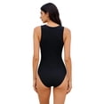thumbnail image 4 of BSDJILFG One Piece Spring Suit for Women Half Zip Graphic Swimsuit Waterproof Sleeveless Boyshort Surfing Suit, 4 of 8