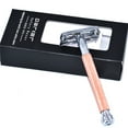 thumbnail image 3 of PARKER 29L ROSE GOLD LONG HANDLE BUTTERFLY OPEN SAFETY RAZOR & 5 BLADES, 3 of 3