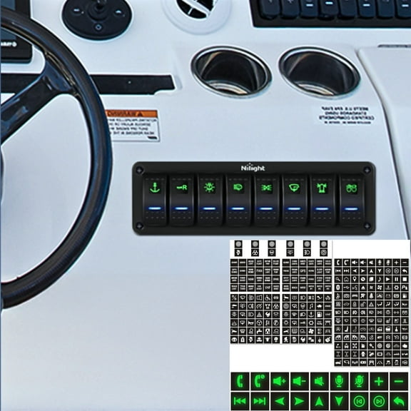 249Pcs Stickers for Dashboard Central Console Switch Panel Glow in The Dark Sticker Label Decal for Car Boat Jeep Trailer