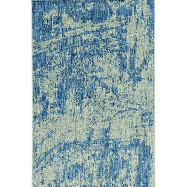 HomeRoots 353955 5 ft. 3 in. x 7 ft. 7 in. UV-Treated Polypropylene Grey & Denim Area Rug