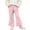 Pink, variant on Girls Sweatpants Casual Kids 12Months-11Years Comfortable Warm Solid Color Elastic Waist Trousers Outdoor Sports Pants with Pockets Outerwear Girls Clothes