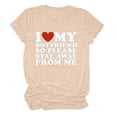 thumbnail image 2 of TIMIFIS Saint-Valentin Hauts à Manches Courtes pour Femmes Mode Décontractée Col Rond J'aime Mes Petits Amis Imprimé Col Rond Tee Chemise Hauts, 2 of 3