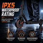 Electric Scooter Adults 500W Motor Up to 22MPH 30Mile Range Dual Suspension 10 Inch Solid Tires Foldable Commuter Scooter Dual Braking System