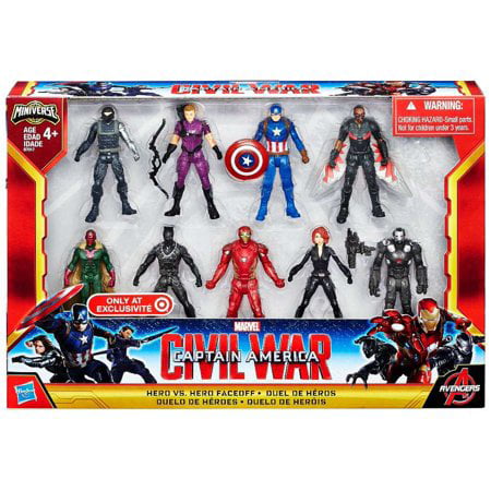 Marvel Civil War Captain America vs Mercenary Soldier Miniverse Figure Toy 