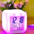 thumbnail image 2 of Pinnaco LED Digital Alarm Clock Cube with 7 Changing Colors, Glowing in Dark Display for Time, Date, Week, and Temperature, 2 of 7
