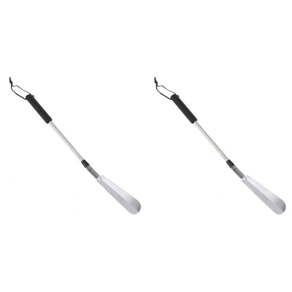 2 PCS Shoe Horn Stainless Steel Tool Shoehorn Wear Helper Elder
