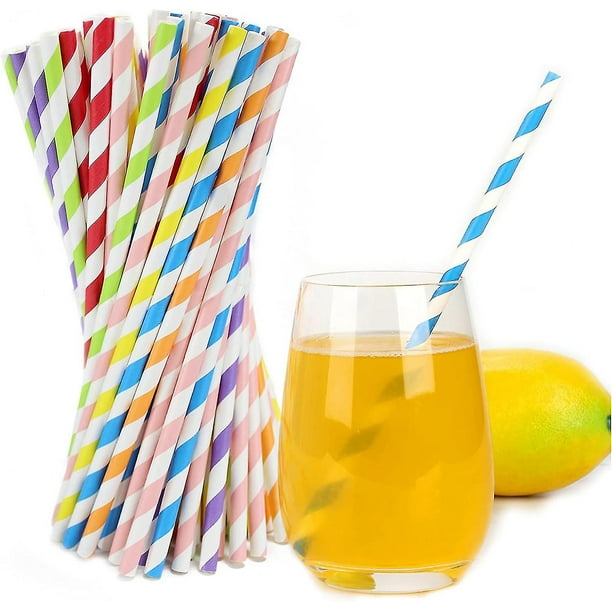 YAOSHENG Pajitas De Papel Para Beber, Paquete De 100 Pajitas De Papel De Corazon Dorado Para Suministros De Fiesta De Coctel Cumpleanos Boda