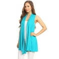 thumbnail image 2 of Women's Sleeveless Draped Open Front Cardigan Vest Made in USA, 2 of 4