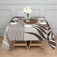 thumbnail image 3 of Brown Boho Geometric and Plant Pattern Square Tablecloth,Waterproof Square Table Cover,Wipeable Spillproof Washable Table Cover for Home Kitchen Party Decor 42"X42"(107x107cm), 3 of 6