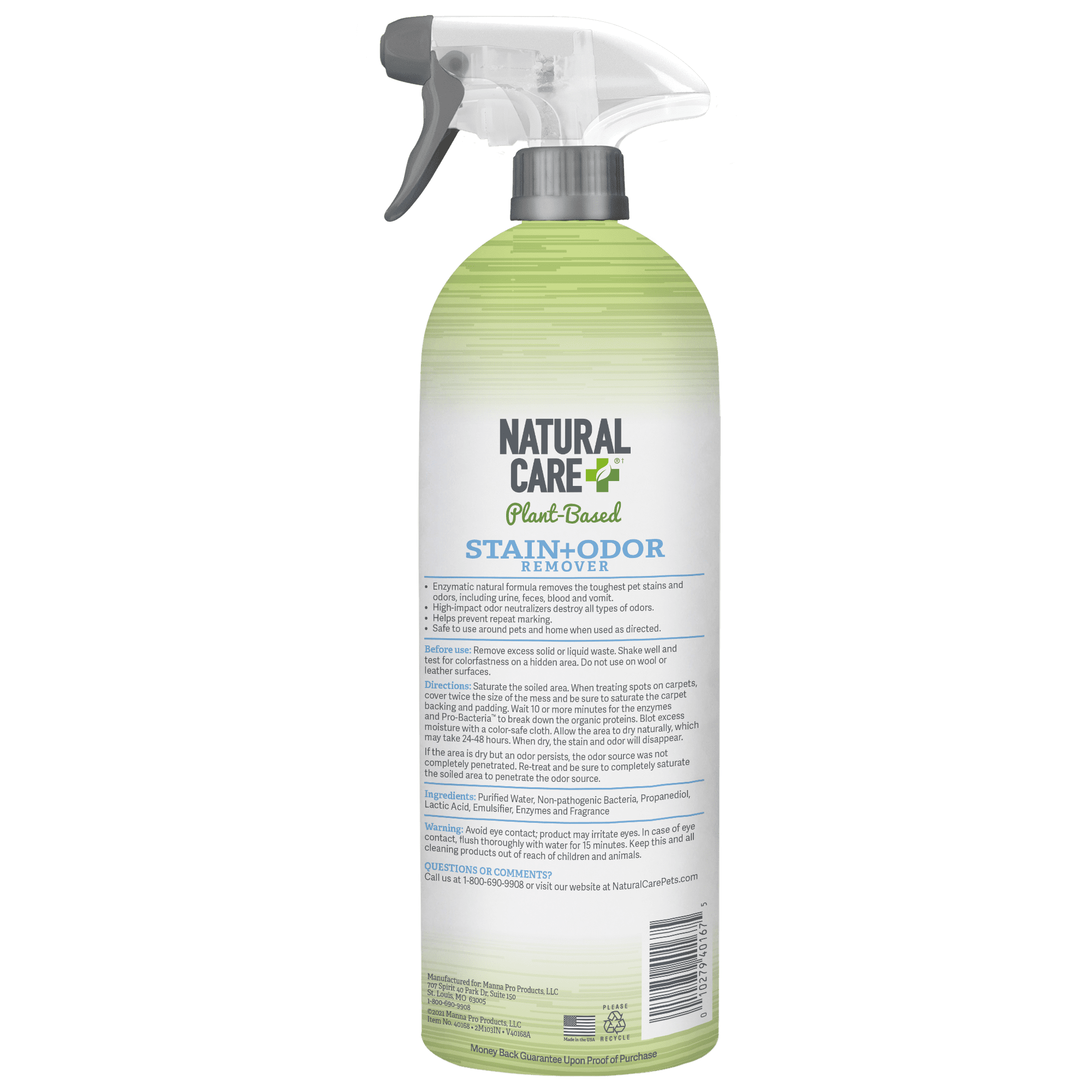 Natural Care Plant-Based Stain and Odor Remover For Dogs and Cats - 32 oz.