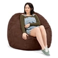 thumbnail image 2 of Jaxx Saxx 4 Foot Round Bean Bag w/ Removable Cover, Chocolate, 2 of 6