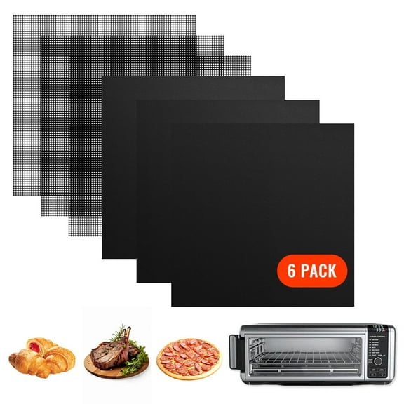 For Ninja Air Fryer Liners 12 inch Non-Stick Oven Liners 3x Liners 3x Mesh Sheets, Goldeer Reusable Silicone Toaster Oven Mat for SP101/SP201/SP301/SP351, 450°F