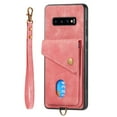thumbnail image 5 of Nalacover for Samsung S10, Slim Case Wallet with Credit Card Holder, Back Flip Premium Leather Magnetic Clasp Kickstand Wirst Hand Strap Shockproof Cover for Samsung Galaxy S10, Pink, 5 of 7