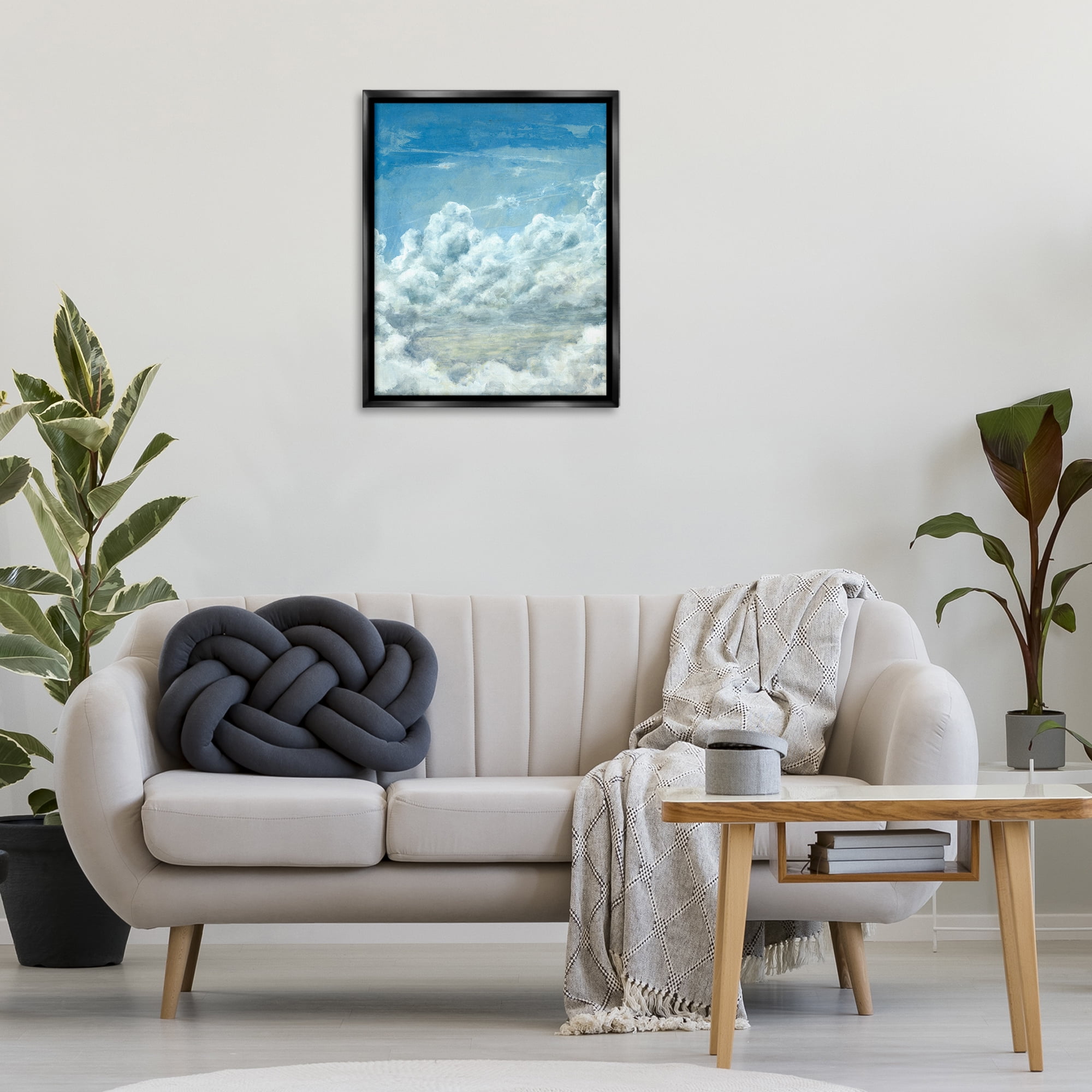 Stupell Industries Structured Traditional Clouds Landscape & Nature Painting Black Floater Framed Canvas Art Print Wall Art, 25 x 31